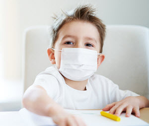 Child wearing mask
